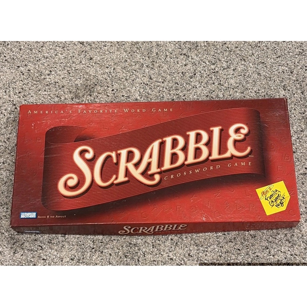 Vintage New 2001 Parker Brothers Hasbro SCRABBLE crossword Game Open Box